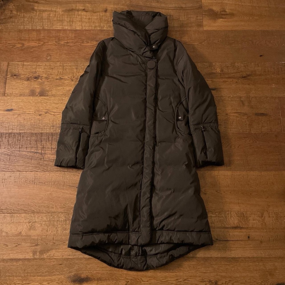 Soia & Kyo Puffer Parka Women L Brown Gorpcore Down Filled Long Coat